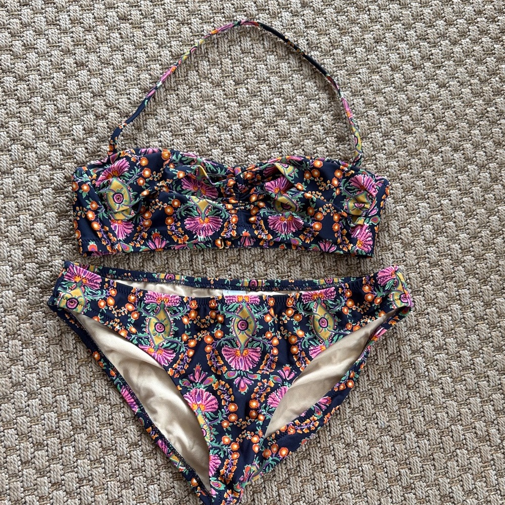 J. Crew Kids Bikini with Pink and Green Floral Design